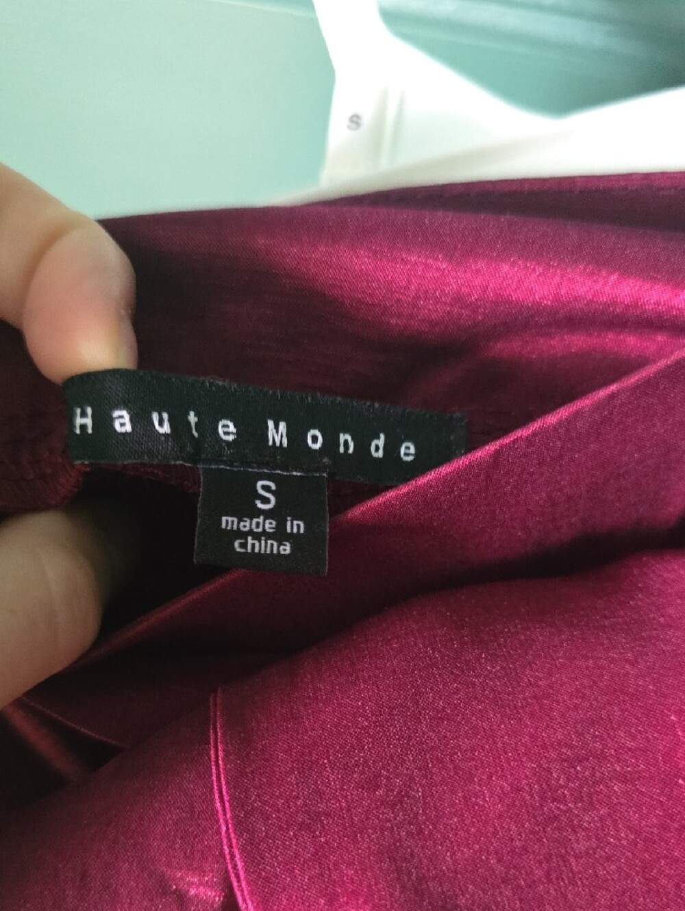 Haute Monde Maroon High-Low Bow Waist Skirt - Picture 2 of 3
